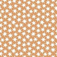 Vector seamless pattern with hand-drawn white stars on golden background. Festive crafty art texture. Modern illustration print. Simple doodle for any surface design.