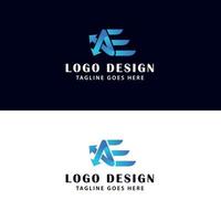 diseño de logotipo de logística de letra ae vector