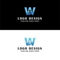 Letter W lab logo design - Writing logo design. vector