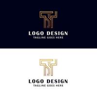 Letter T tech logo design vector