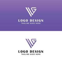 Letter IVG triangle logo design vector