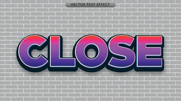 close text effect vector file