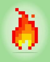 8-bit pixel a fire for GUI image. Asset game on vector illustration.