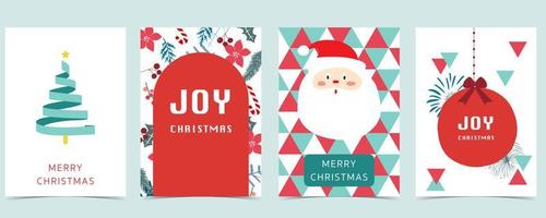 Collection of christmas background set with tree,flower,leaves.Editable vector illustration for christmas invitation,postcard and website banner