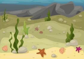 Background with a seabed. Illustration of the underwater world. Suitable for printing on paper in book illustration. Simplicity and minimalism. vector