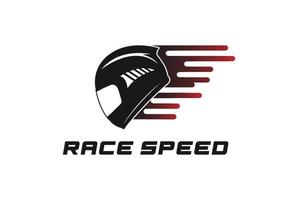 Speed Fast Biker Full Face Helmet for Race Racing Sport Logo Design vector