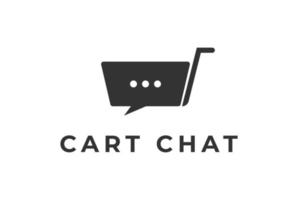 carrito de chat simple para comunicación o logotipo de servicio al cliente de mercado vector