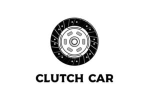 Retro Vintage Clutch Car for Part Custom Garage Workshop Logo vector
