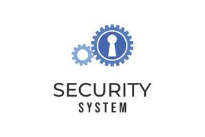 Gear Gog Driven with Keyhole for Secure Security Setting System Logo vector