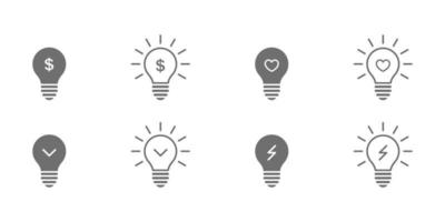 Light bulb icon. Innovative idea modern stylish icon with light bulb. Different style icons set. Vector illustration