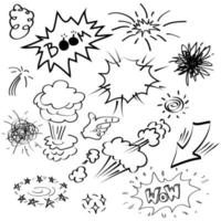 hand drawn set of abstract comic doodle elements. use for concept design. isolated on white background. vector illustration