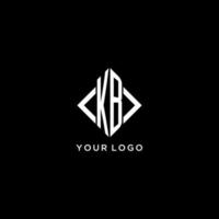 KB initial monogram with rhombus shape logo design vector