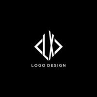 LX initial monogram with rhombus shape logo design vector