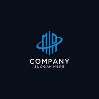 MA initial monogram logo with hexagonal shape and swoosh design vector