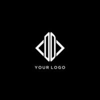 DO initial monogram with rhombus shape logo design vector