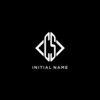 CS initial monogram with rhombus shape logo design vector