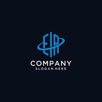 EA initial monogram logo with hexagonal shape and swoosh design vector