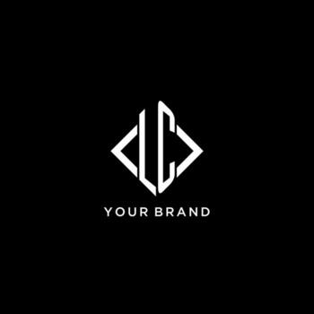 LC initial monogram with rhombus shape logo design vector