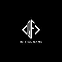 QF initial monogram with rhombus shape logo design vector