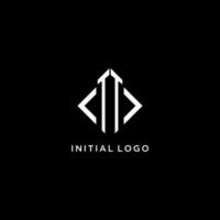 TT initial monogram with rhombus shape logo design vector