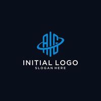 AG initial monogram logo with hexagonal shape and swoosh design vector