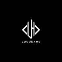 LH initial monogram with rhombus shape logo design vector