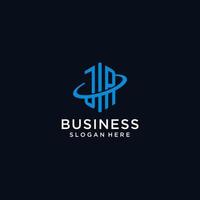 JR initial monogram logo with hexagonal shape and swoosh design vector