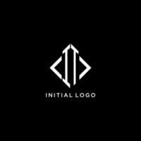 IT initial monogram with rhombus shape logo design vector