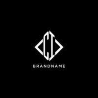 CI initial monogram with rhombus shape logo design vector