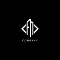 FM initial monogram with rhombus shape logo design vector