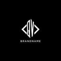 QV initial monogram with rhombus shape logo design vector