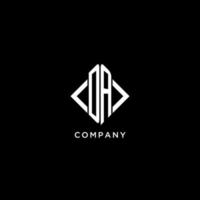 DA initial monogram with rhombus shape logo design vector