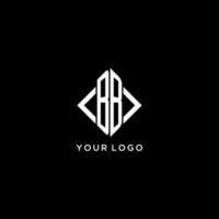 BB initial monogram with rhombus shape logo design vector