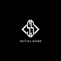 SS initial monogram with rhombus shape logo design vector
