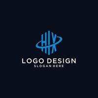 HX initial monogram logo with hexagonal shape and swoosh design vector