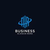 MR initial monogram logo with hexagonal shape and swoosh design vector