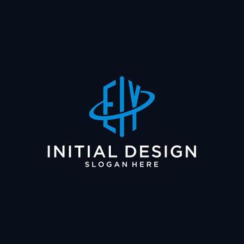 EY initial monogram logo with hexagonal shape and swoosh design vector