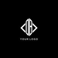 OB initial monogram with rhombus shape logo design vector