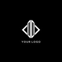 OO initial monogram with rhombus shape logo design vector