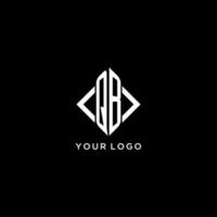 QB initial monogram with rhombus shape logo design vector