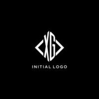 XG initial monogram with rhombus shape logo design vector