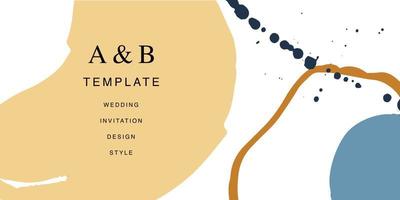 Minimalist design for wedding invitation card templates. Simple brush stroke backgrounds in vintage themes for greeting cards. Premium and elegance design graphic vector