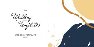 Minimalist design for wedding invitation card templates. Simple brush stroke backgrounds in vintage themes for greeting cards. Premium and elegance design graphic vector