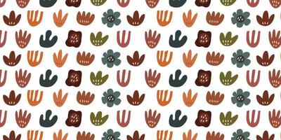 Trendy floral in abstract shape. Retro naive pattern for background vector