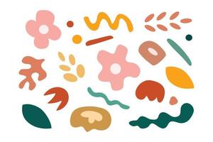 Trendy floral in abstract shape. Naive flower hand drawn for design element. vector