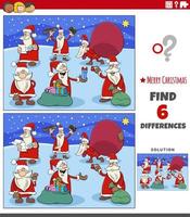 differences game for children with Santa Claus characters vector