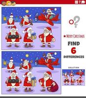 differences task for children with Santa Clauses characters vector