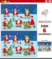 differences game for kids with Santa Clauses characters