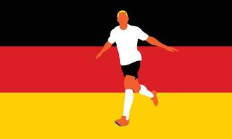 Football soccer player in action isolated background. Flat vector illustration.