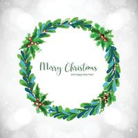 Christmas wreath with spruce decorative branches design vector